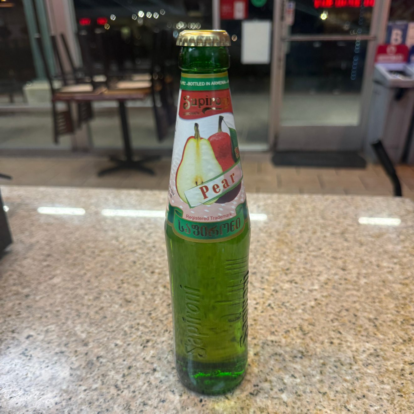 Imported Pear Soda.