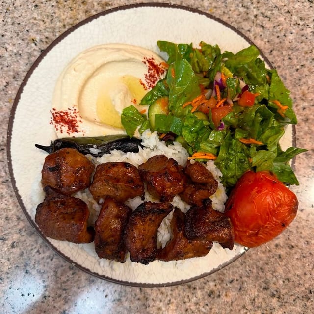 Lamb Kabob Plate.