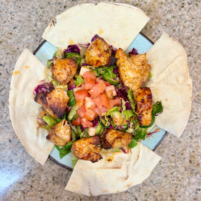 Chicken Kabob Salad.