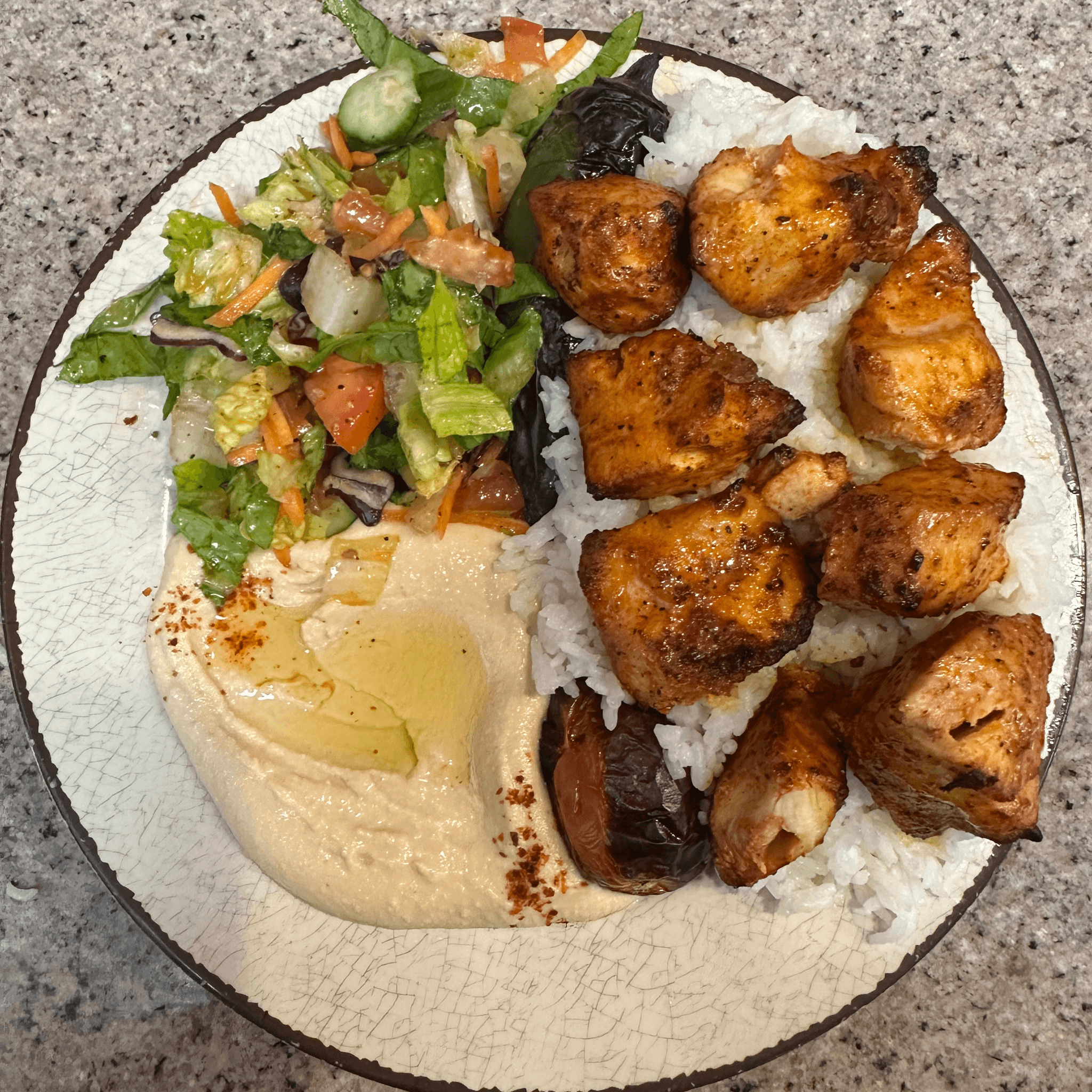 Chicken Kabob Plate.
