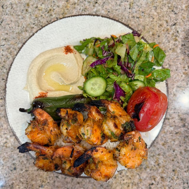 Shrimp Kabob Plate.